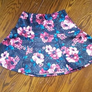 Dark Floral Hollister Circle/Skater Skirt